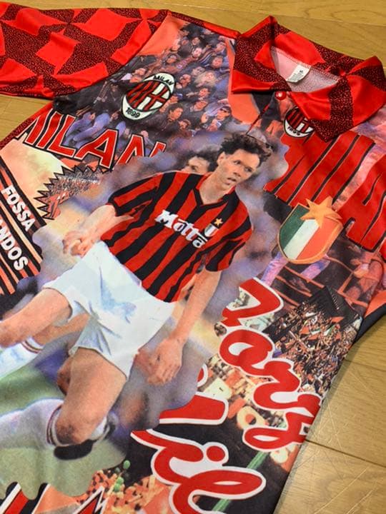 稀少！■ACミラン■Marco Van Basten サッカー半袖シャツ: M