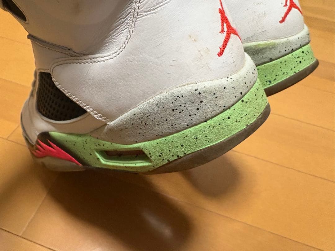 Air Jordan 5 Poisonホワイト/ブラック/グリーン/レッド