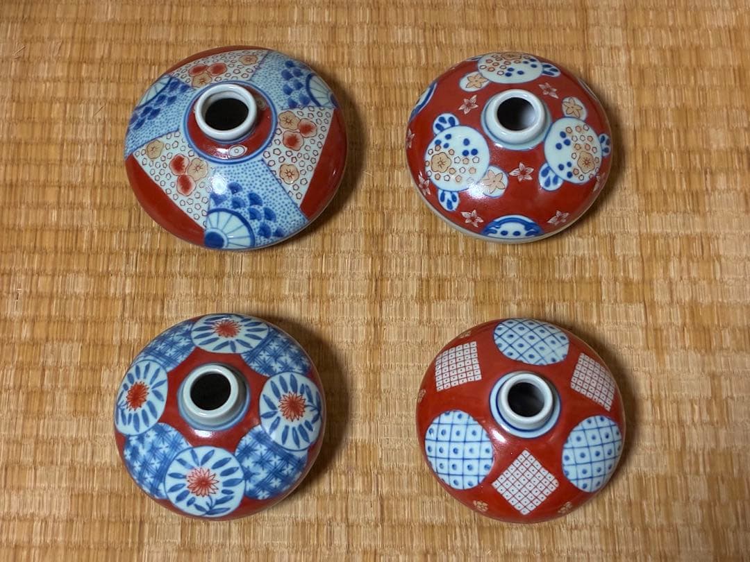 油壺 色絵 四点 まとめて 伊万里 色絵 九谷焼 一輪挿し