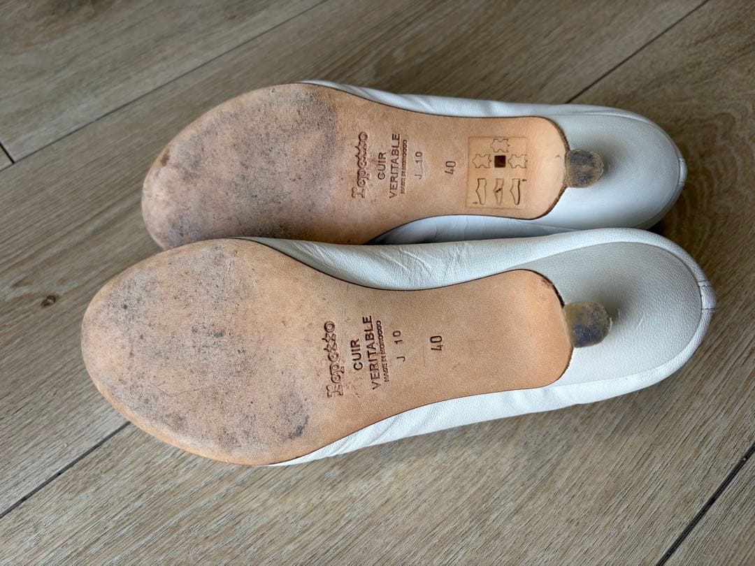 Repetto レペット バレエシューズ 白 レザー 40 25cm