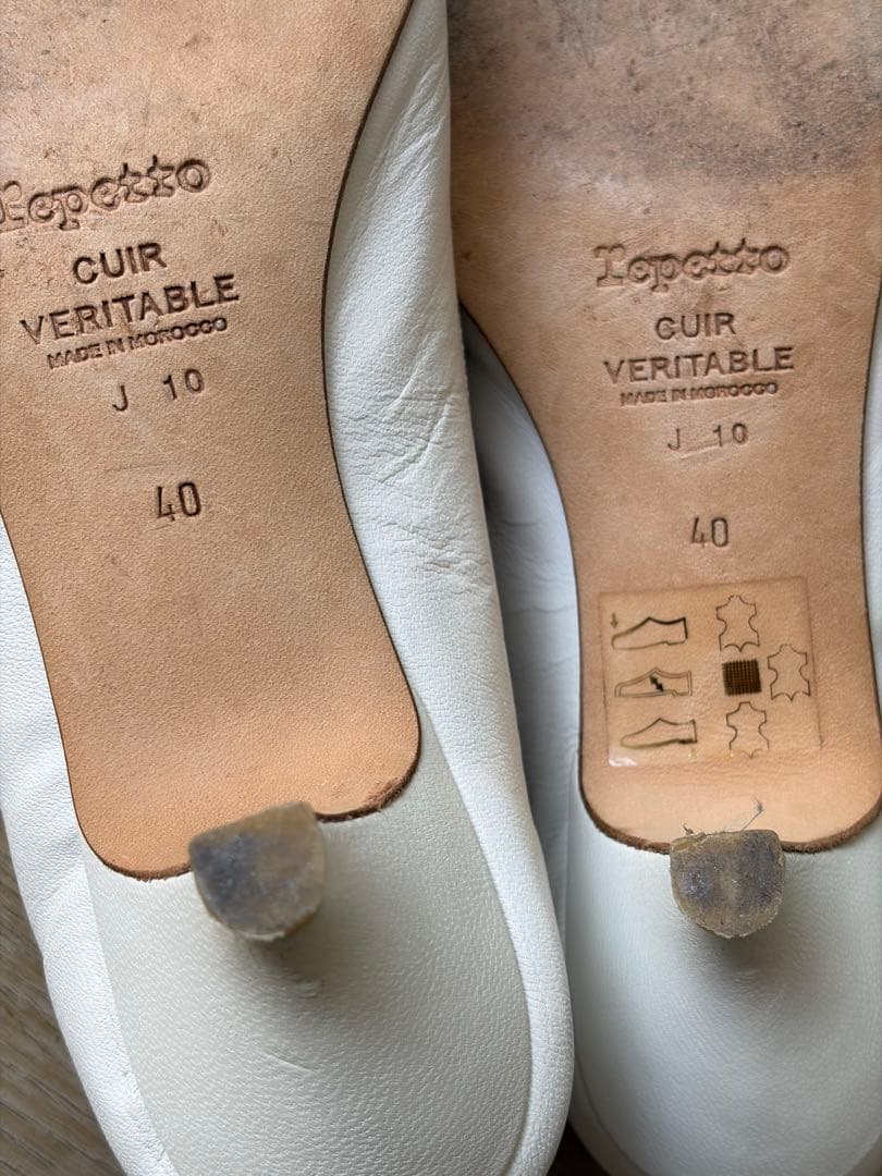 Repetto レペット バレエシューズ 白 レザー 40 25cm