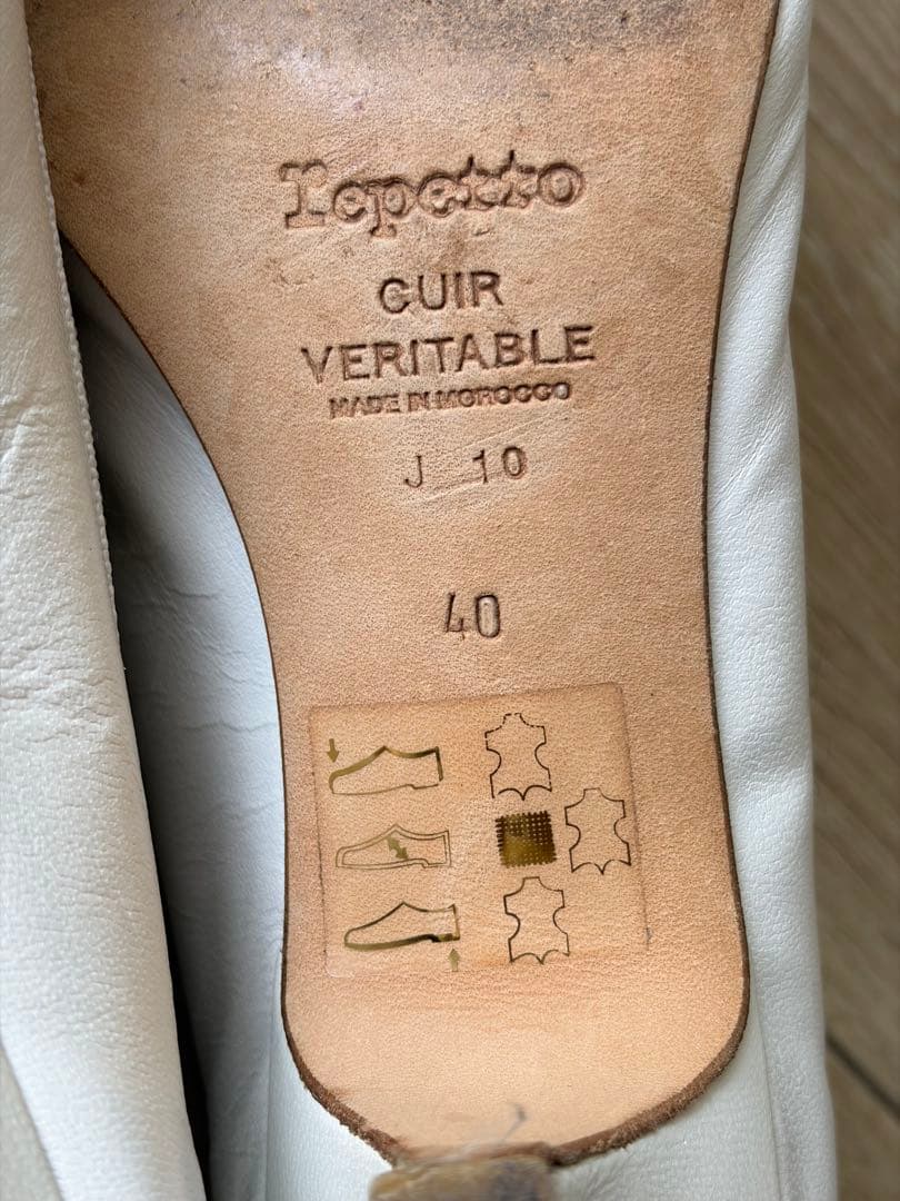 Repetto レペット バレエシューズ 白 レザー 40 25cm