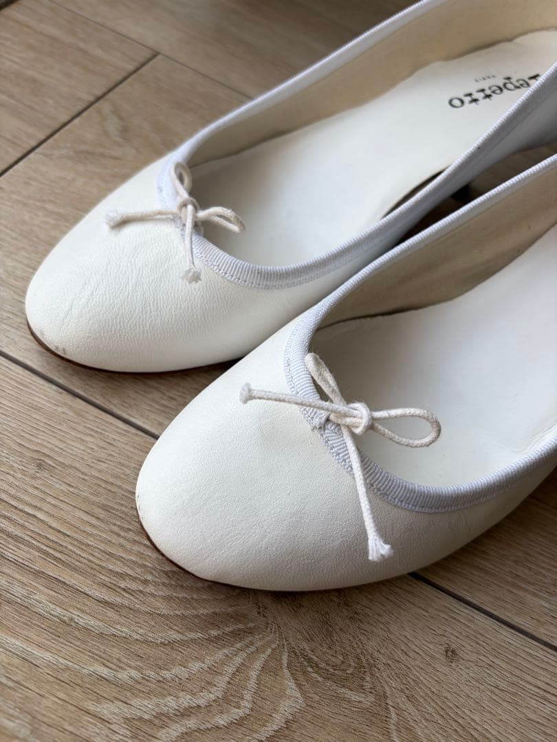Repetto レペット バレエシューズ 白 レザー 40 25cm