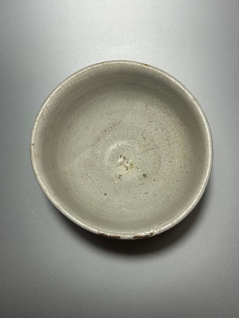 李朝　白磁　茶碗　堅手