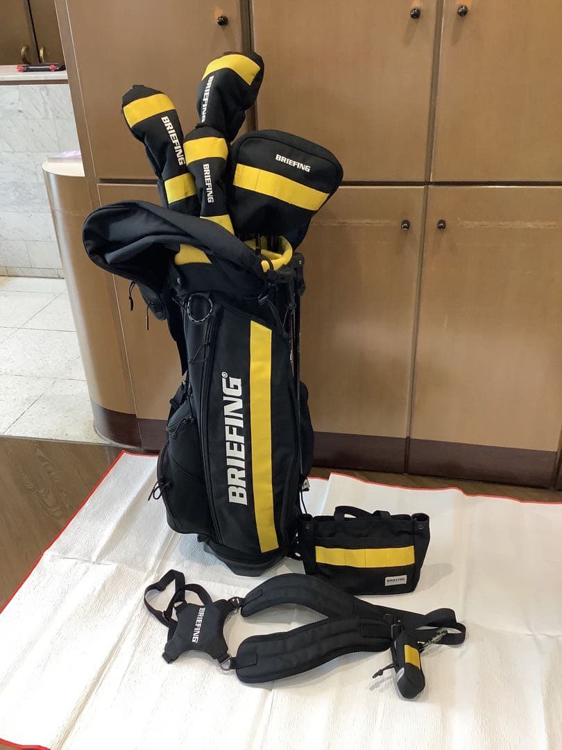 BRIEFING ゴルフバッグ ブラック/イエロー　ビームスとの限定品9点セット