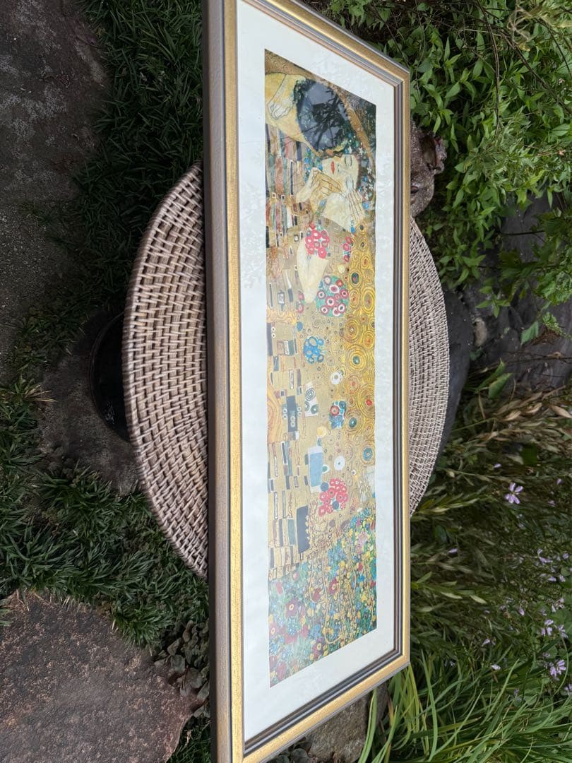 ヨ*キ様 グスタフ・クリムト「接吻」横長絵画　イタリア