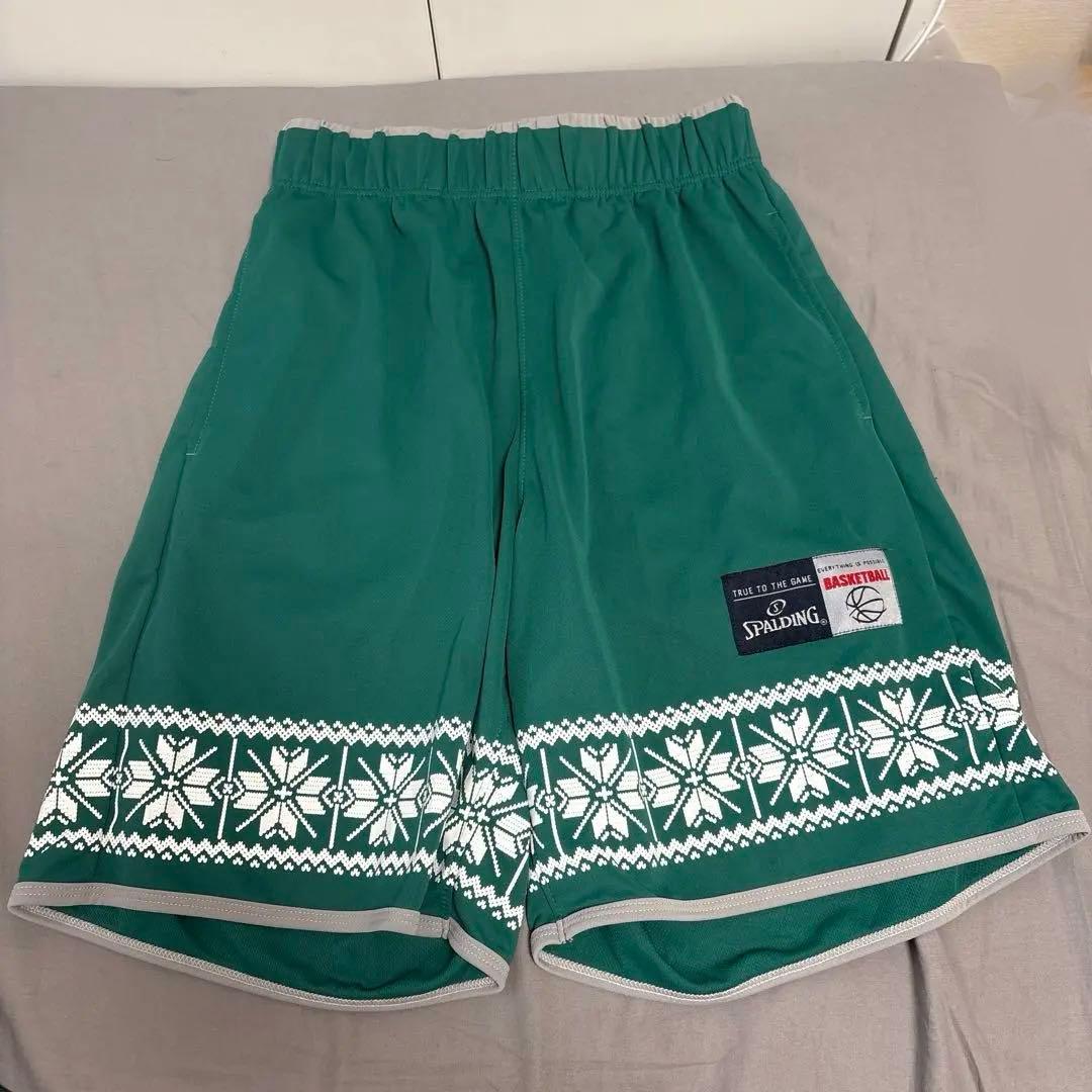 SPALDING グリーン Tシャツ ショートパンツ 2点セット 上M 下S
