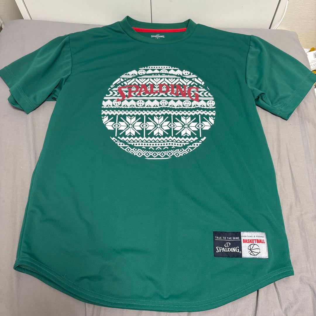 SPALDING グリーン Tシャツ ショートパンツ 2点セット 上M 下S