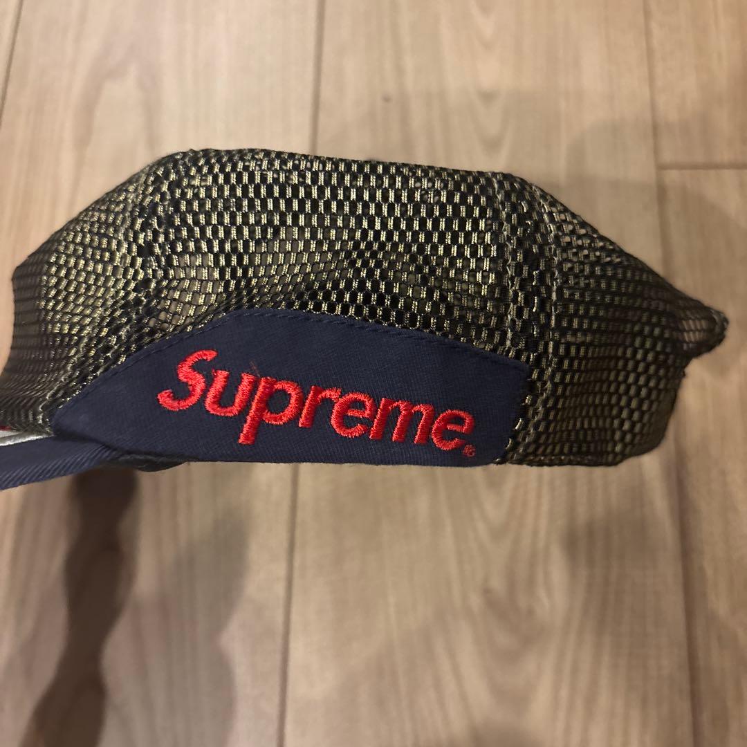 Supreme メッシュキャップ ネイビー ゴールド