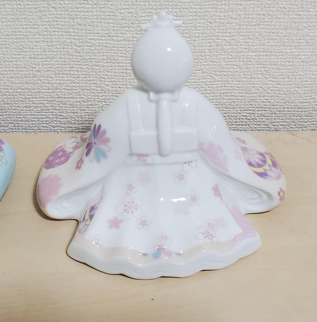 新品 陶磁器製 雛人形 花柄 ふんわりパステルカラー和柄