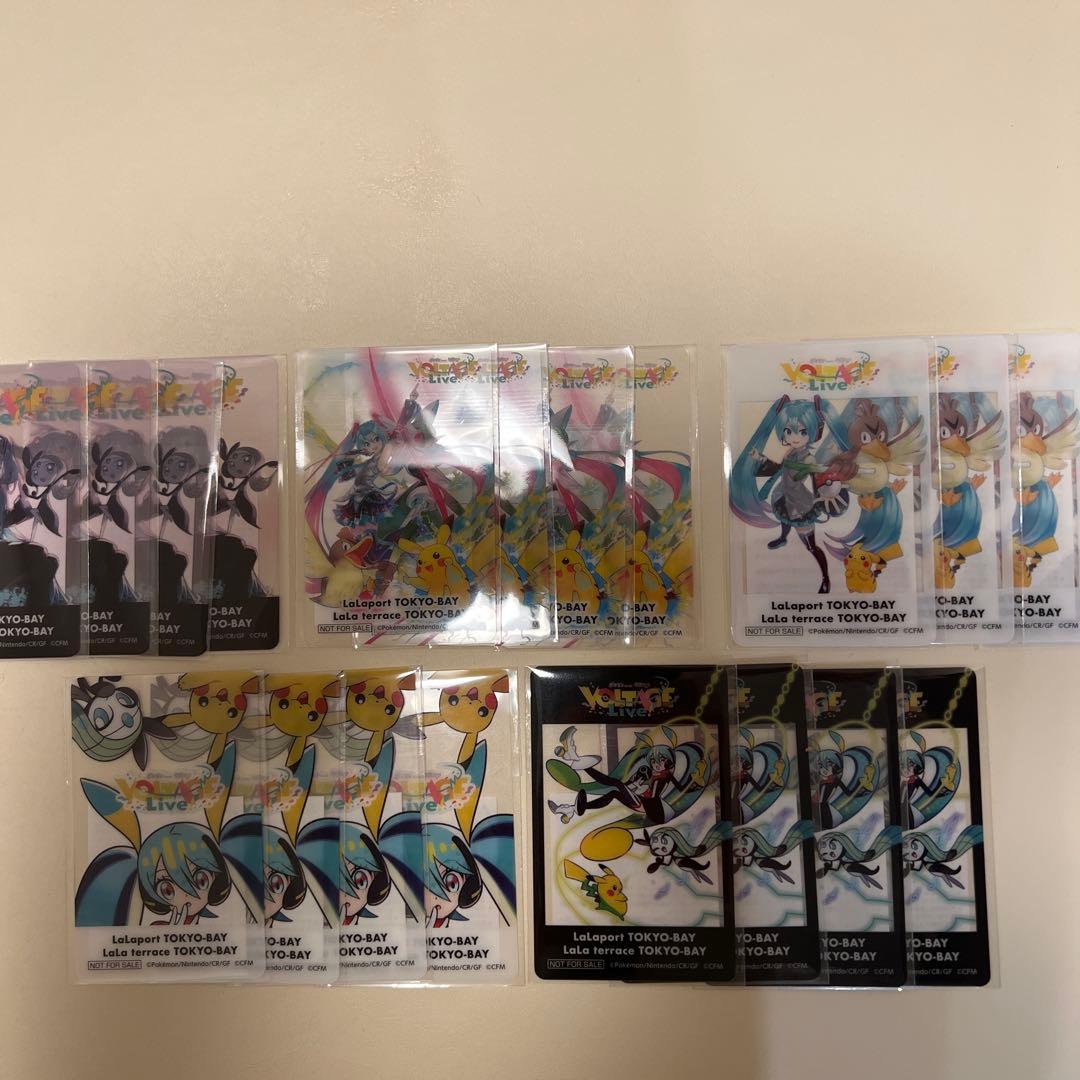 ポケモン　初音ミク　ららぽーと東京ベイ限定　クリアカード　全5種×4枚　20枚