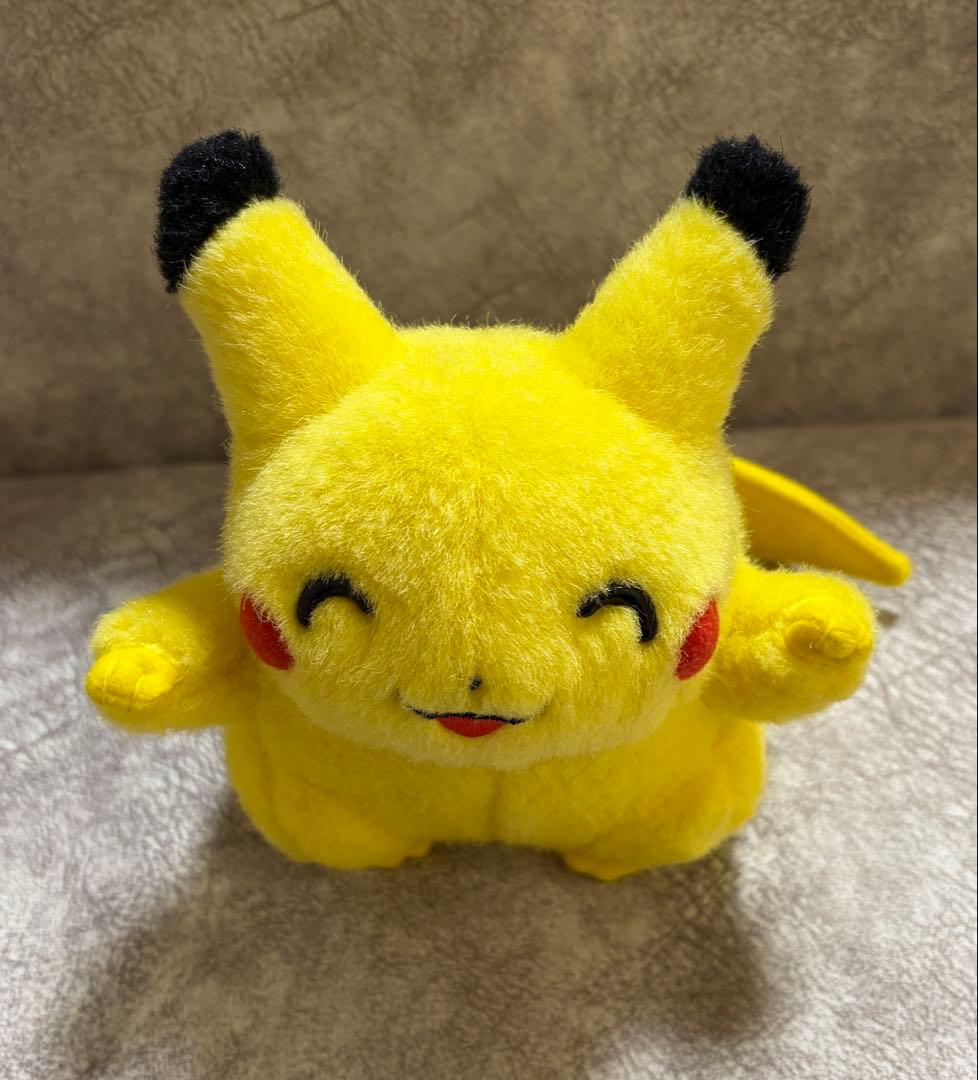 ピカチュウ　ぬいぐるみ　TOMY 初期　初代にっこり　バンザイ　ポケモン