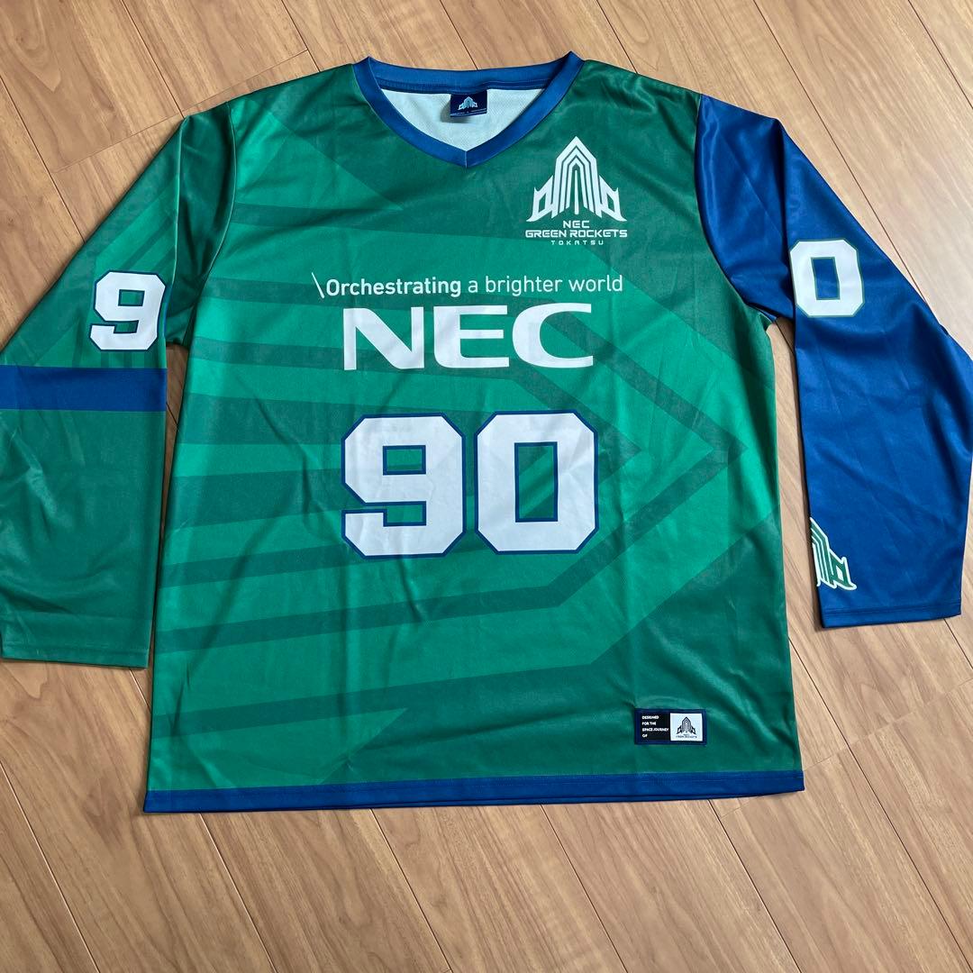 1580 NECグリーンロケッツ　ホッケーシャツ　ユニフォーム