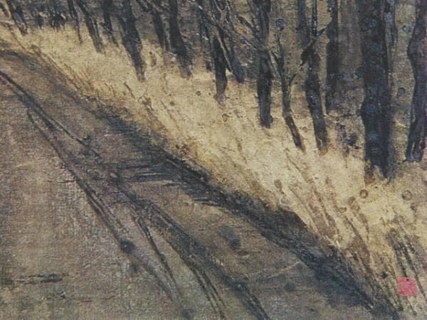 西山本 丘人、雪の降る前、限定800部城、希少画集画、新品額装付
