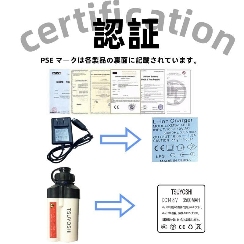 電動リール用リチウムバッテリー 白14.8V 3500mAh ダイワ＆シマノ対応