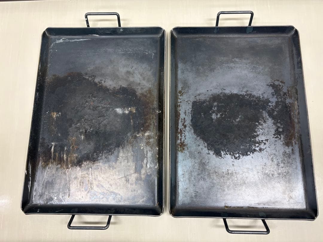 【業務用 鉄板 2枚セット】BBQ・鉄板焼き用 大型 65×45cm 厚み6mm