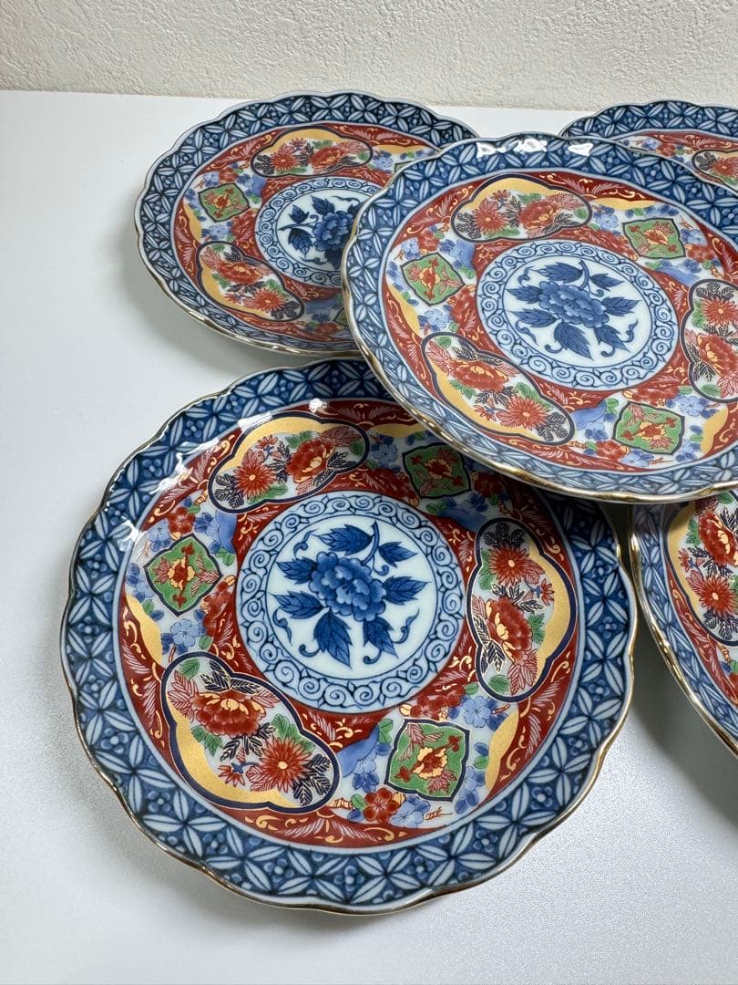 明宝窯 金彩 古伊万里文 銘々皿 小皿 5客セット