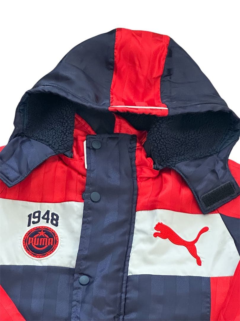 PUMA プーマ　ベンチコート　防寒　ネイビー×レッド　140