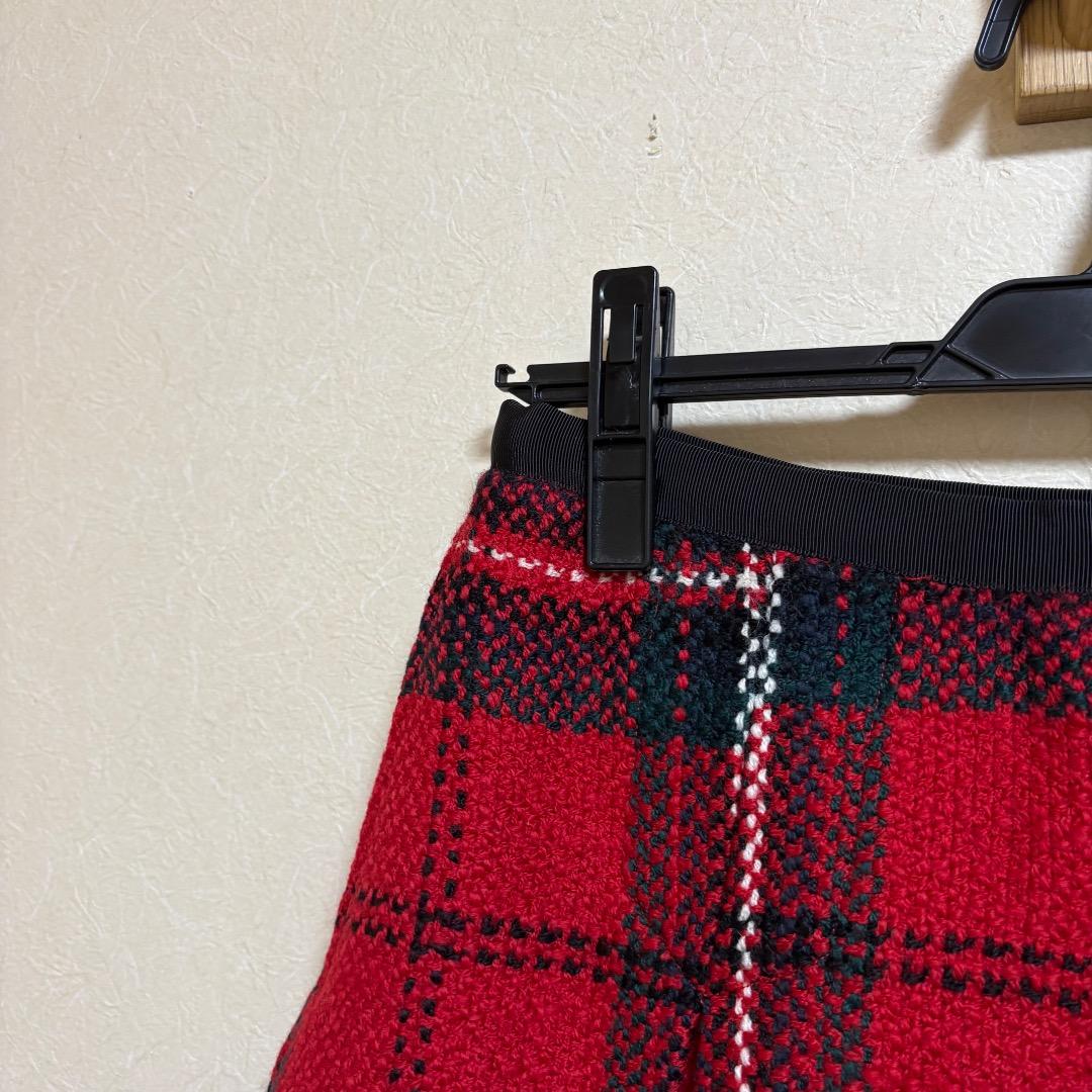 PEARLY GATES 裏地付 ニットスカート チェック柄 1サイズ