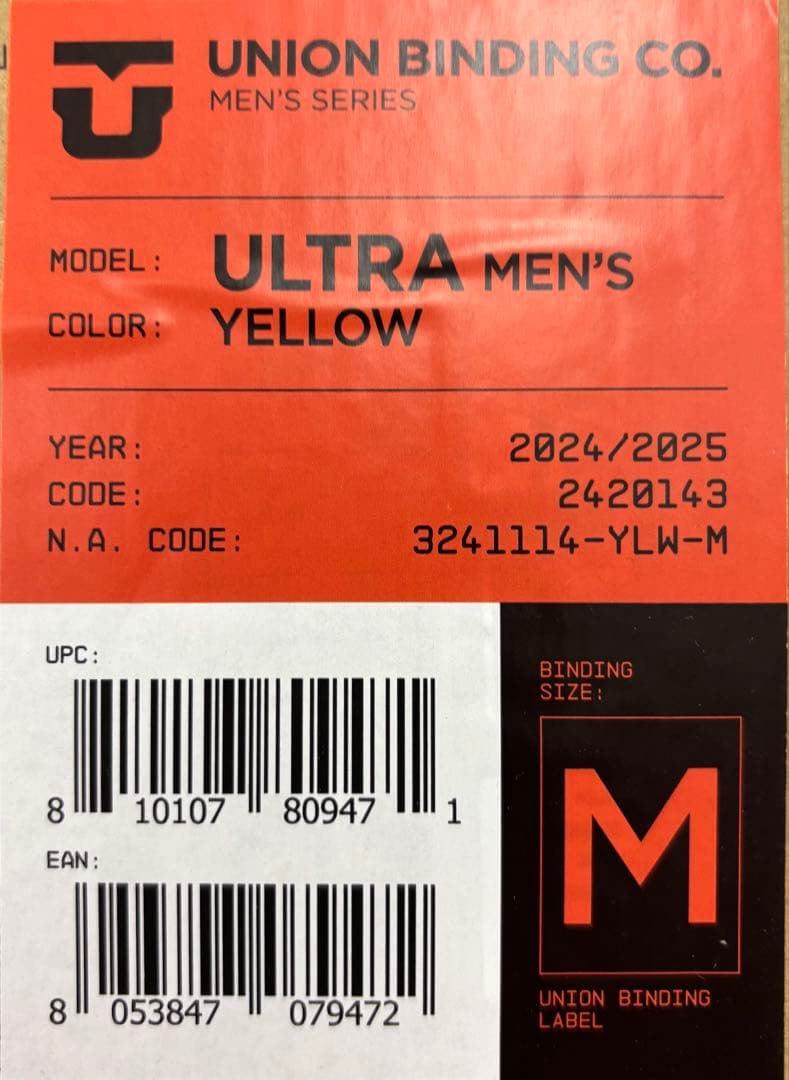 UNION ULTRA イエロー Mサイズ　新品未使用