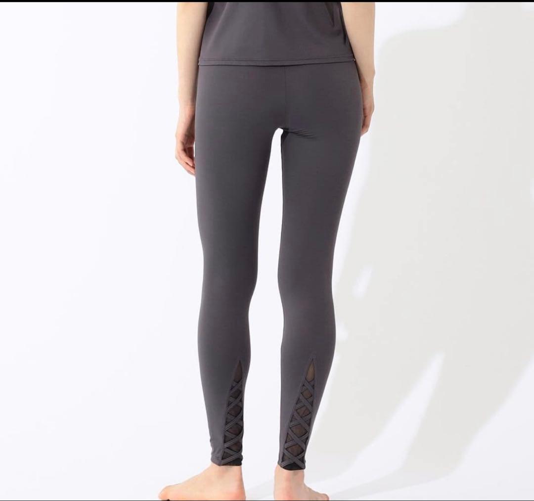 【チャコット】バックレースアップレギンス　M　ダークグレー
