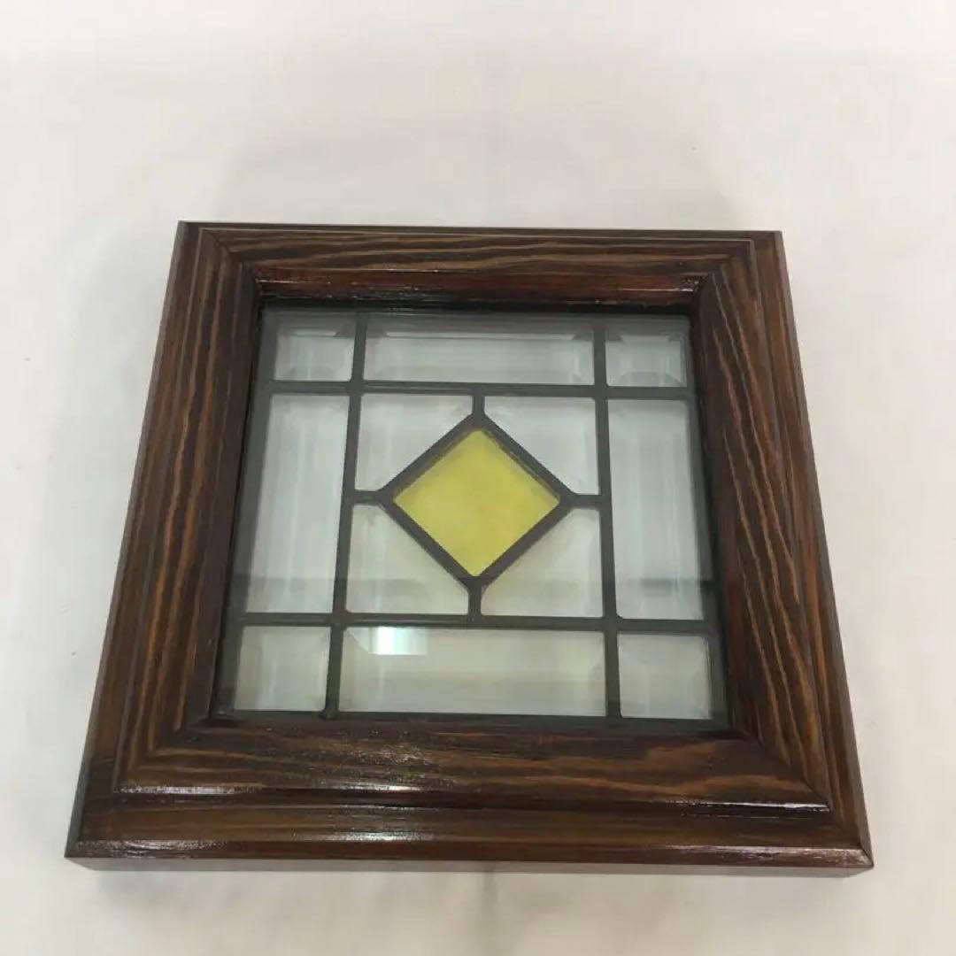 ステンドガラス 強化ガラス 壁掛け 木製枠(ハンドメイド)