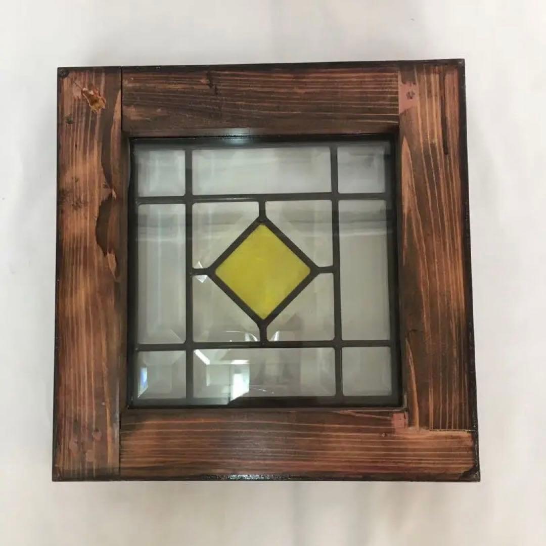 ステンドガラス 強化ガラス 壁掛け 木製枠(ハンドメイド)