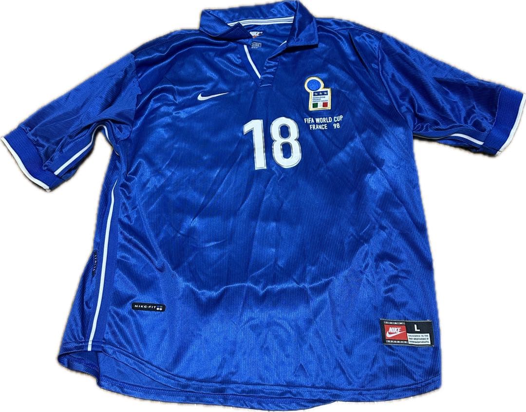 【国内正規品】98 イタリア代表 ロベルト バッジョ半袖 当時物レプリカ