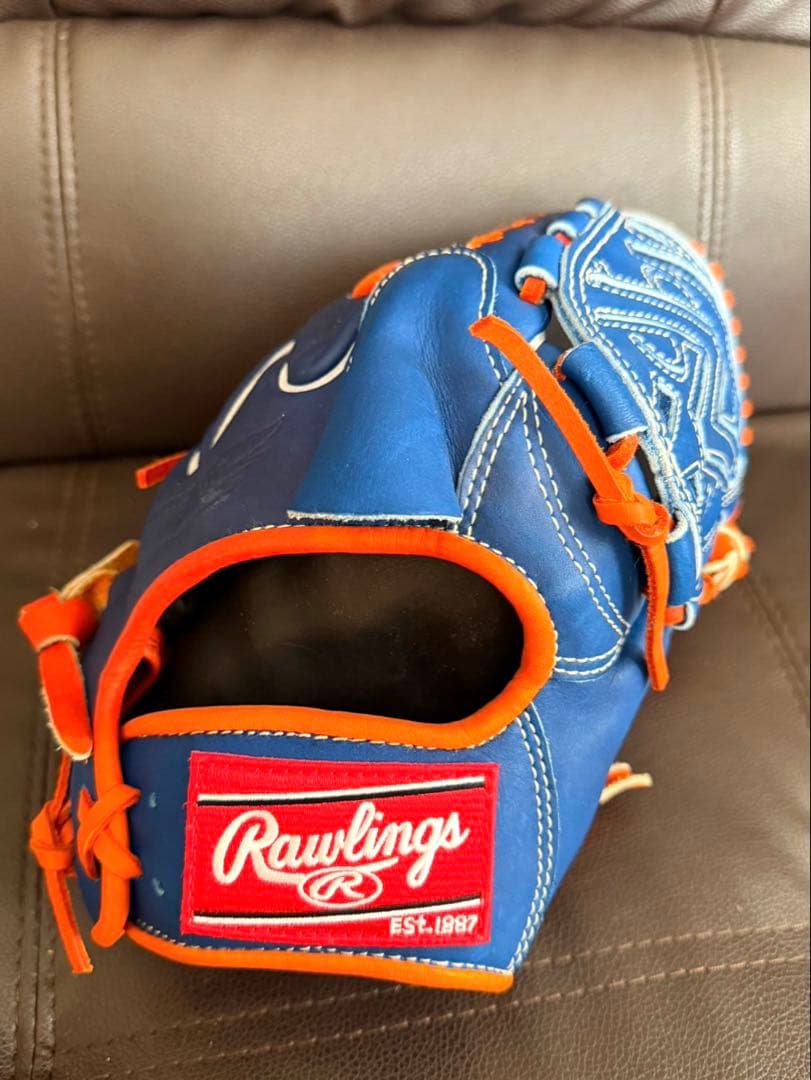 Rawlings 軟式グローブ ネイビー/オレンジ　上沢直之モデル