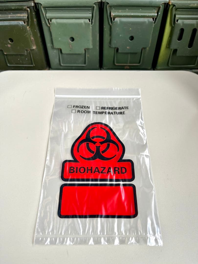 米軍放出未使用品BIOHAZARD バイオハザード ジップバッグ1000枚セット