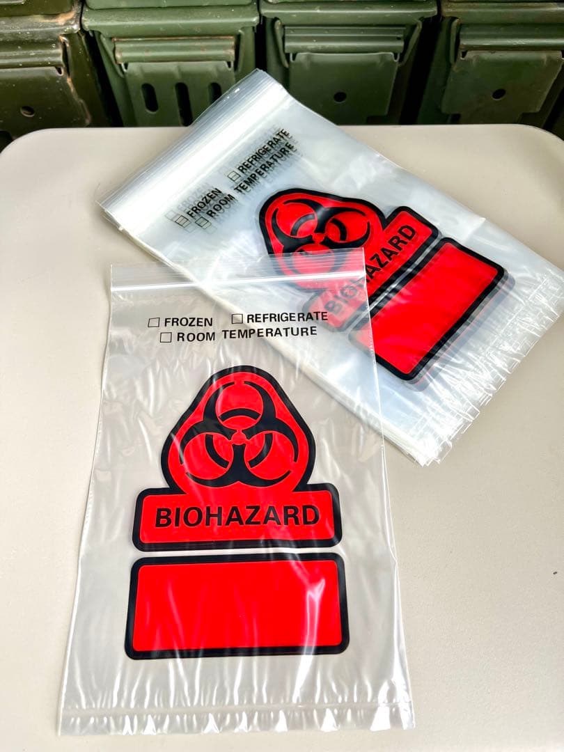 米軍放出未使用品BIOHAZARD バイオハザード ジップバッグ1000枚セット