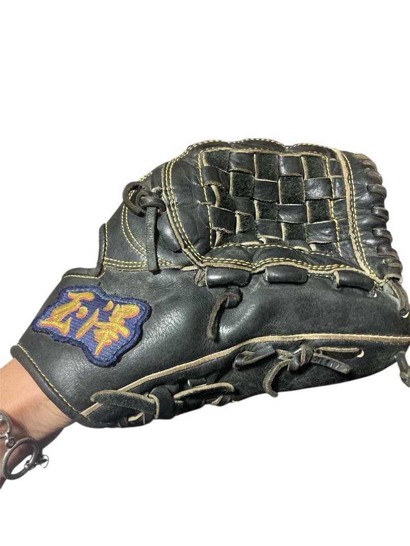 黒 軟式野球グローブ メッシュウェブ