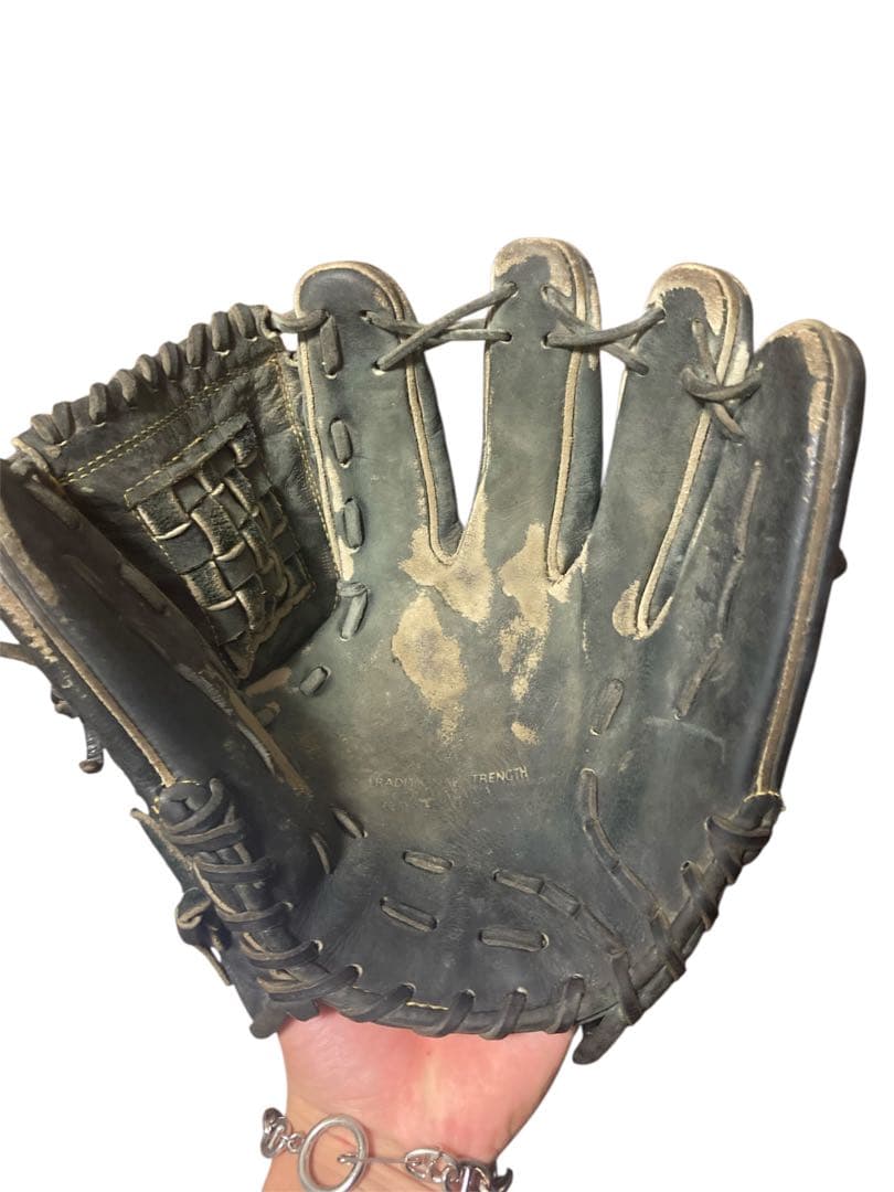 黒 軟式野球グローブ メッシュウェブ