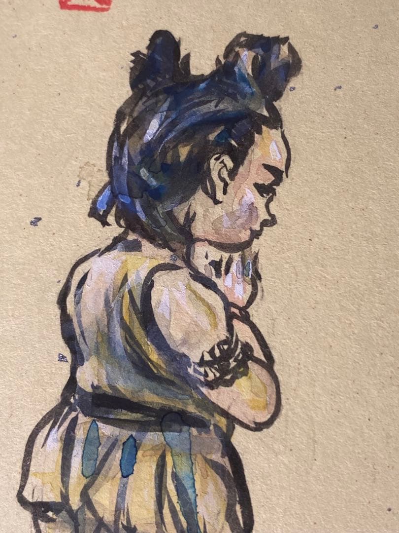 2877❣️近藤　大理　　絵画　善財童子菩薩に道を聴く　仏像