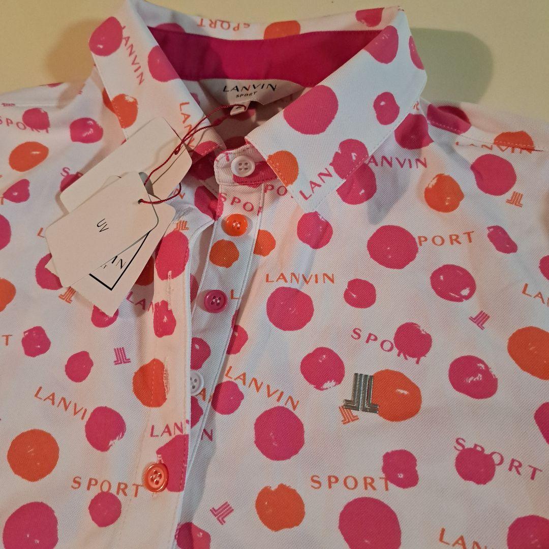 新品【LANVIN】約28000円ポップなドット柄　機能性ポロシャツ