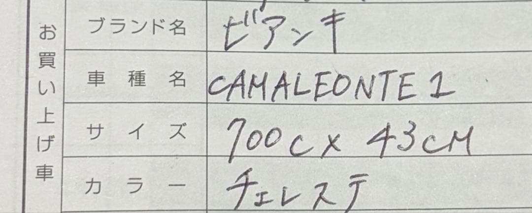 ビアンキ Bianchi カメレオンテ chameleont 洗車済み