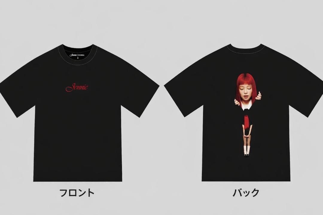 JENNIE X MINISO コラボ ジェニ ポップアップ　tシャツ　黒　S
