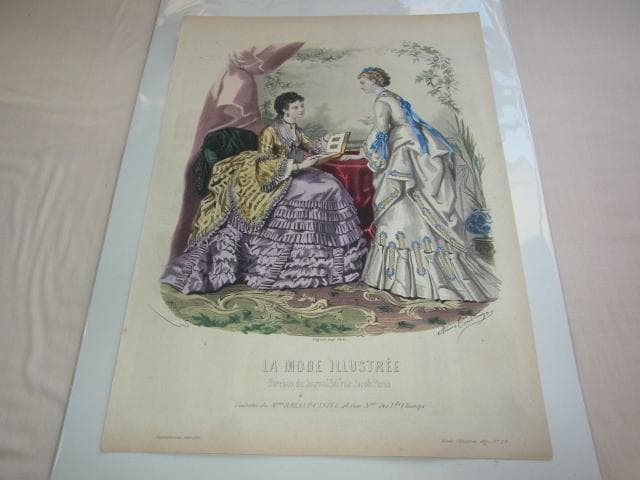 美品 明治4年 銅版画■仏製ファッション誌『ラ・モード・イリュストレ』No.29