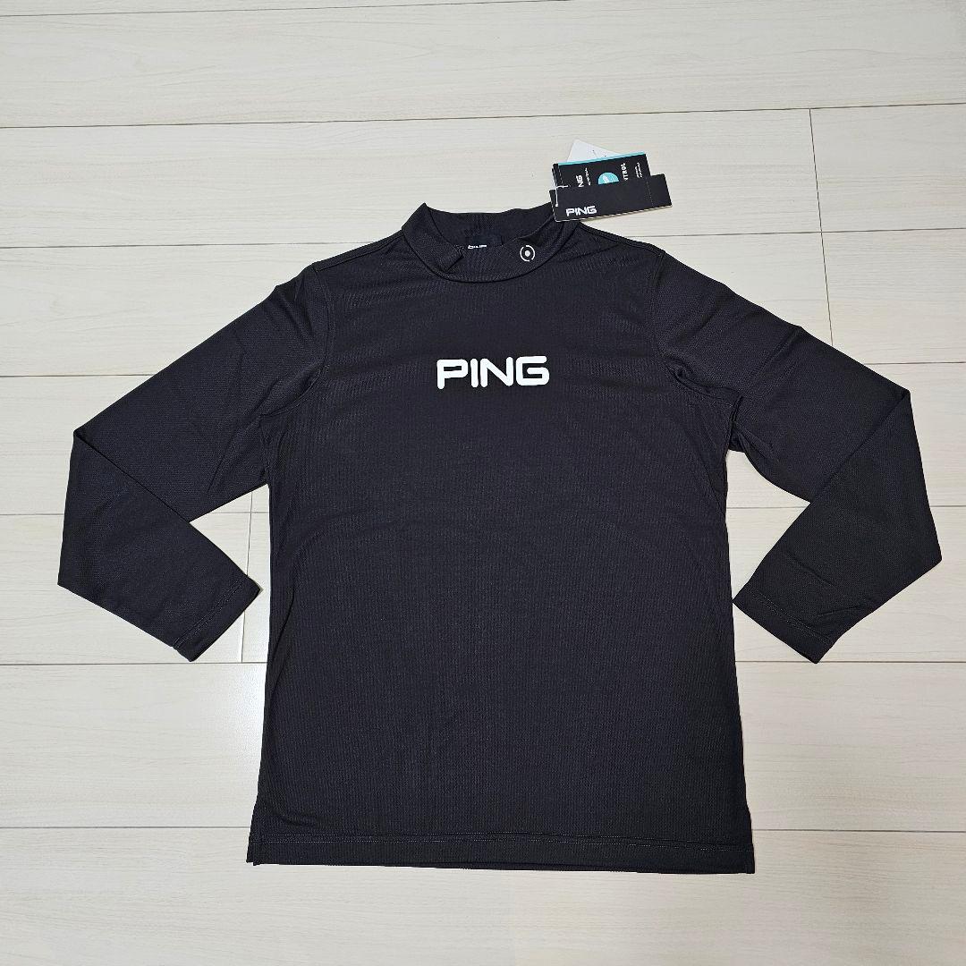 LLサイズ❤PING ブラック モックネック長袖シャツ レディース ピン 黒