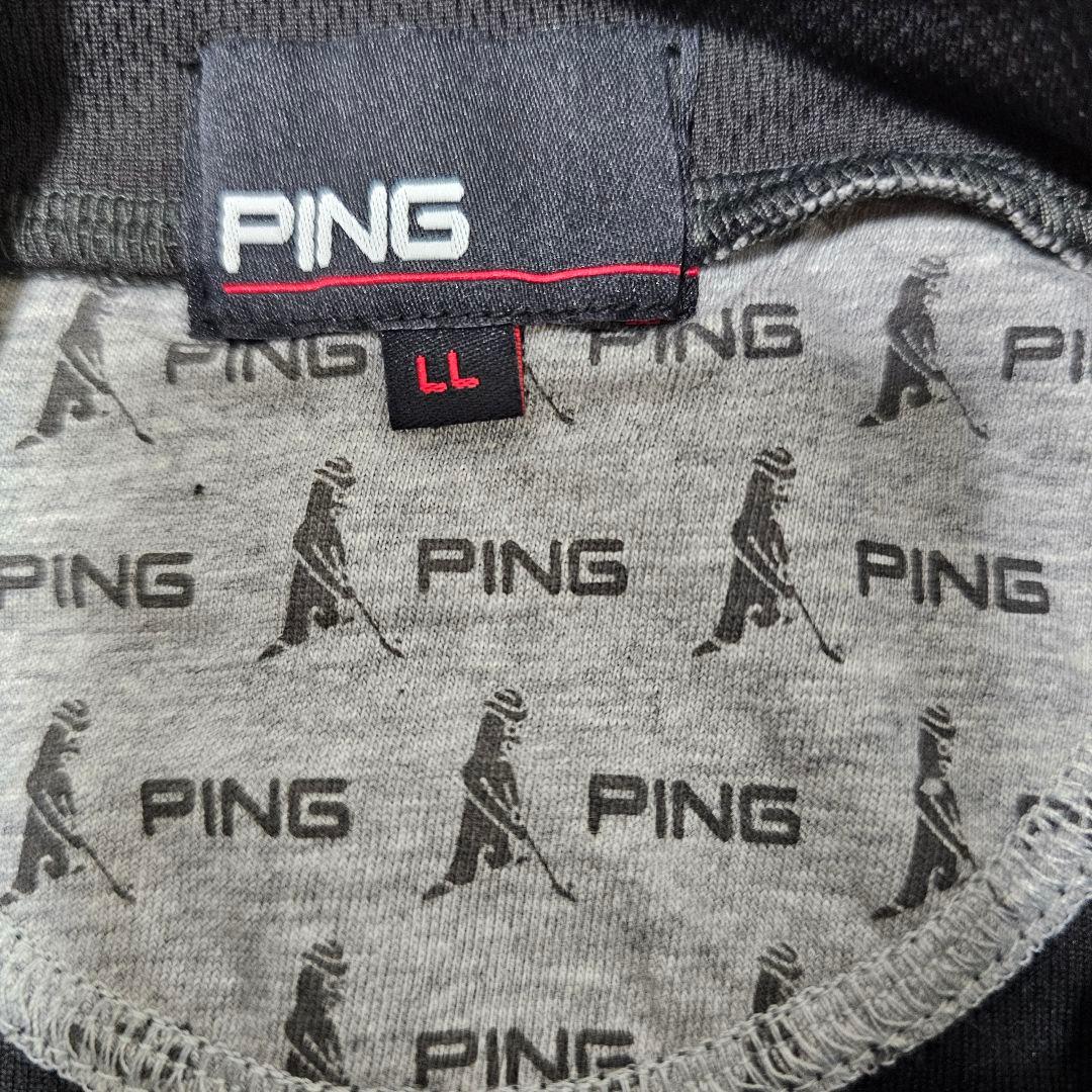 LLサイズ❤PING ブラック モックネック長袖シャツ レディース ピン 黒