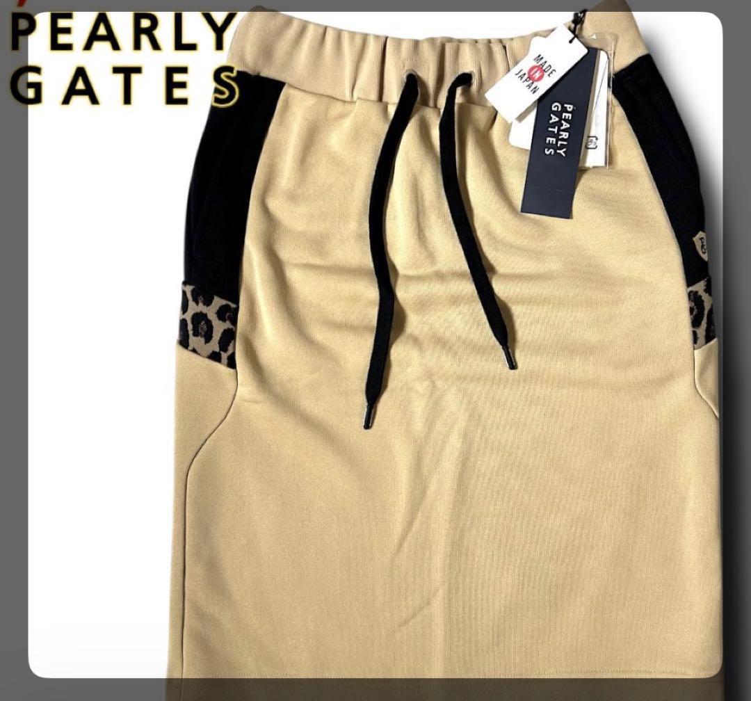 サイズ1 PEARLY GATES レオパード柄フード付きスウェット&スカート