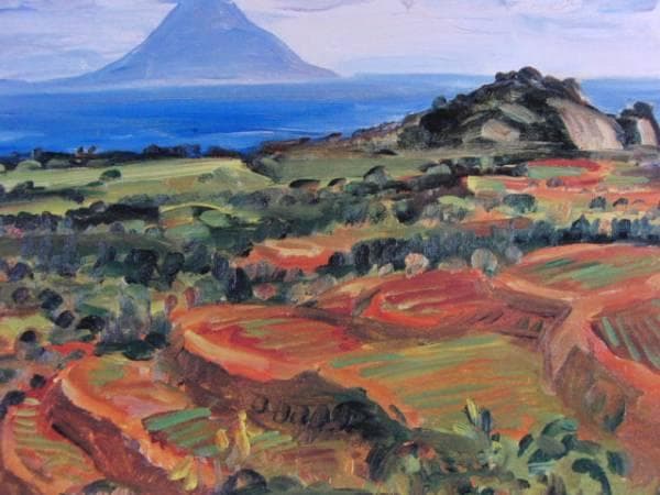 大久保 泰、開聞岳遠望、限定・豪華大判画版画、 新品高級額付