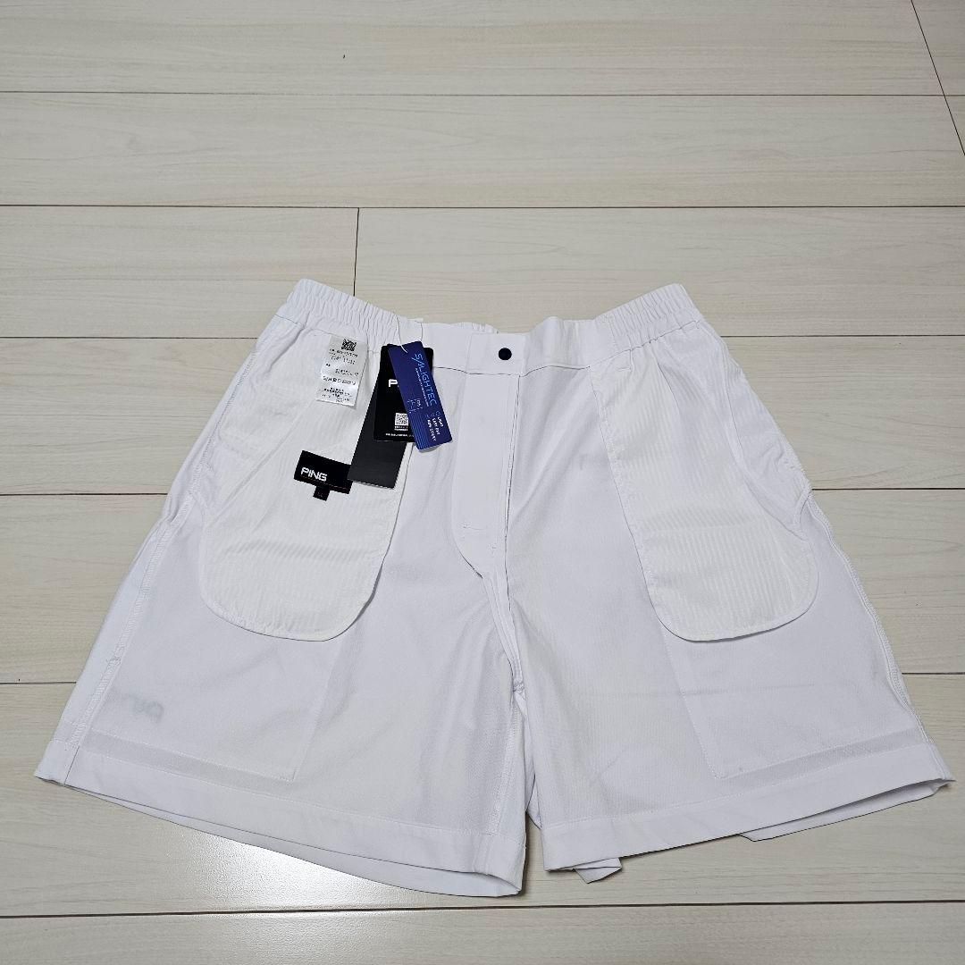 ゆったりLLサイズ❤新品 PING 黒シャツ 白パンツ 上下セット セットアップ