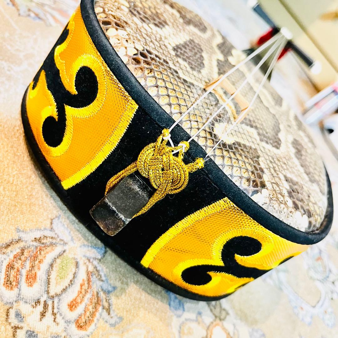 極美品✨沖縄 三線 特上 本革　蛇柄 三味線