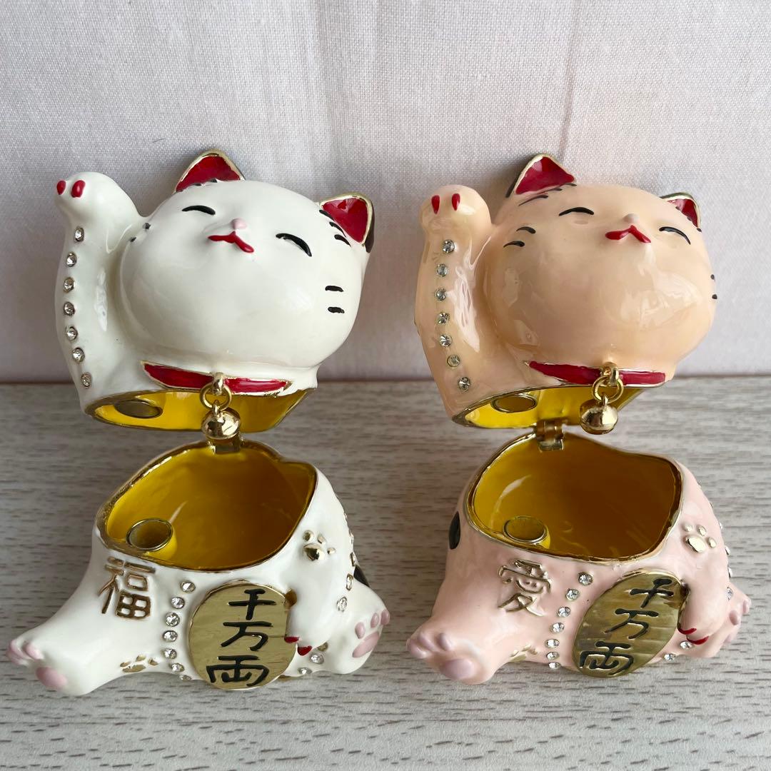 【美品】PIEARTH ジュエリーボックス 招き猫 2個セット