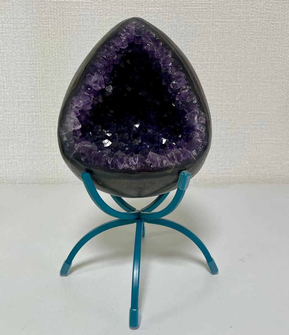 アメジストマネーボックス 笑口 ジオード 晶洞 幸運 魔除 浄化 開運 紫水晶