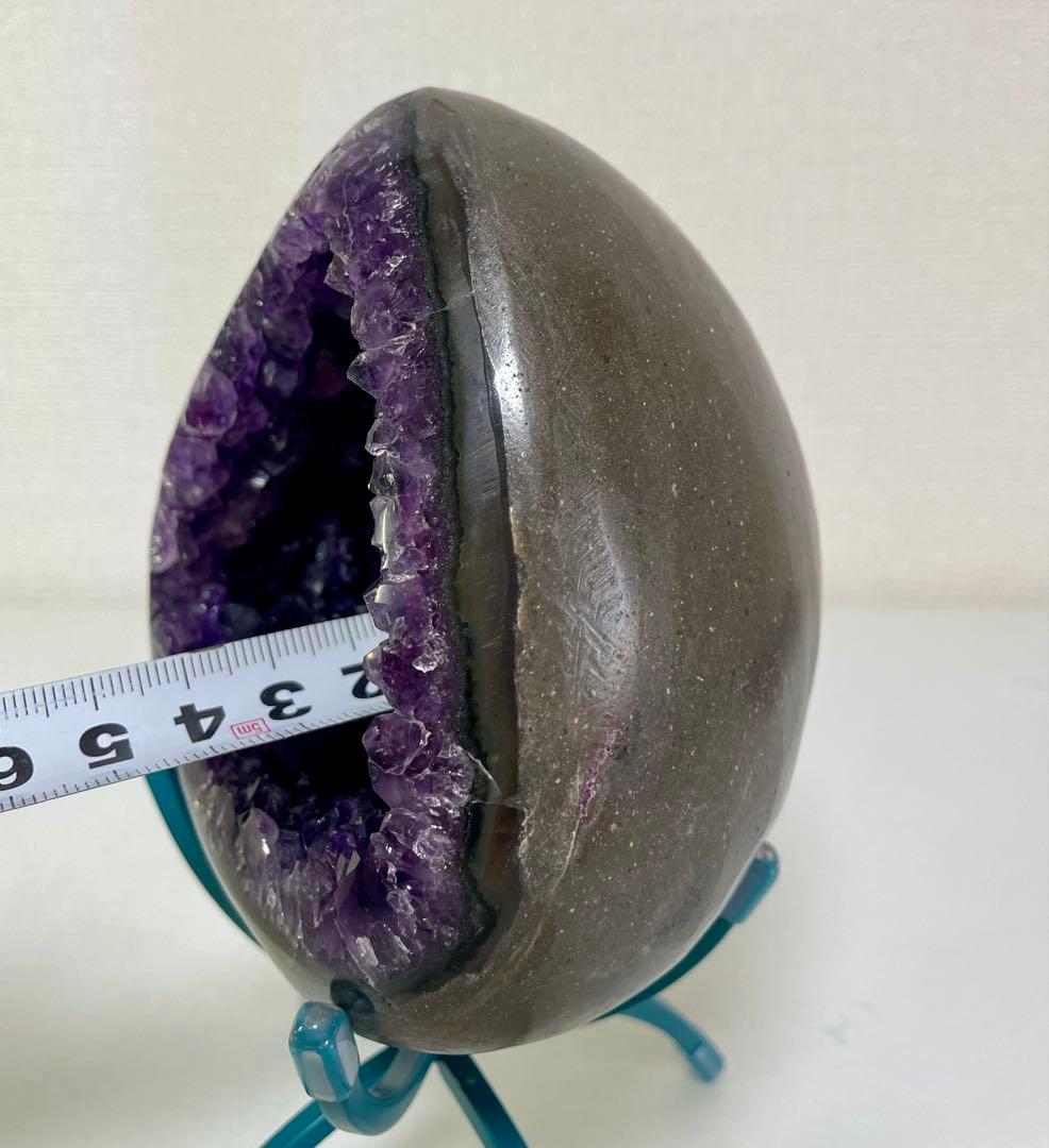 アメジストマネーボックス 笑口 ジオード 晶洞 幸運 魔除 浄化 開運 紫水晶