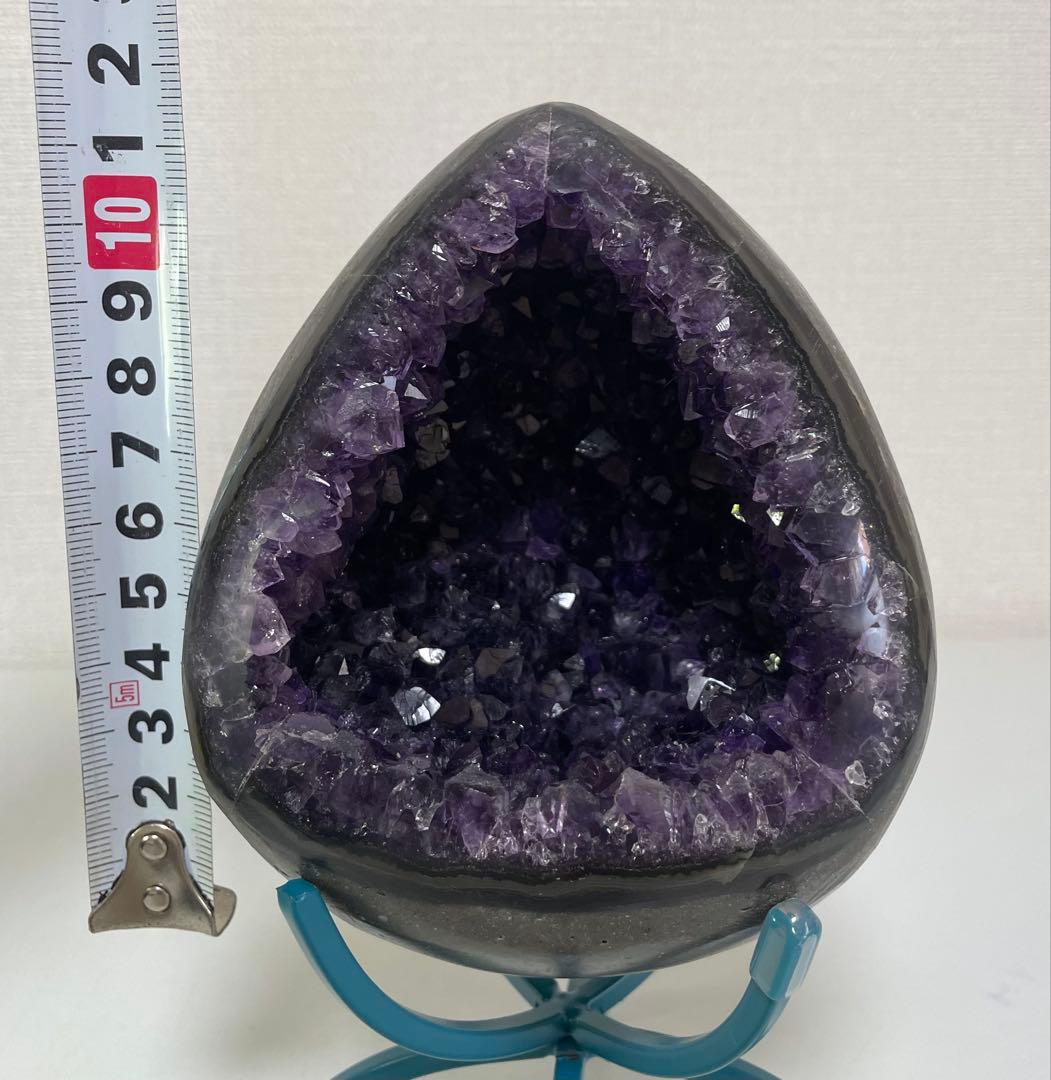 アメジストマネーボックス 笑口 ジオード 晶洞 幸運 魔除 浄化 開運 紫水晶