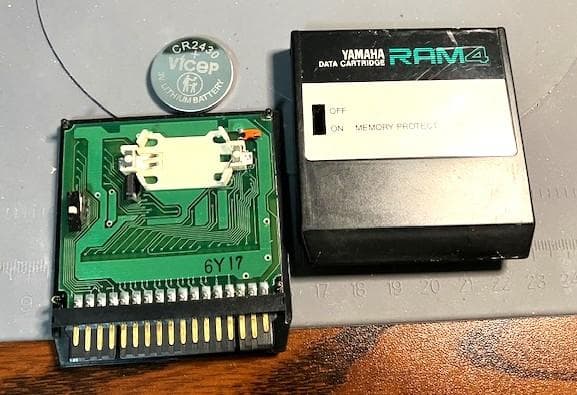 ヤマハRAM4　データカートリッジ、電池交換用ソケット装着済