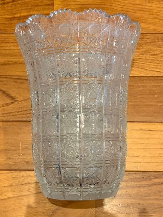 値下げしました！ボヘミアグラス　花瓶　16×20.5cm